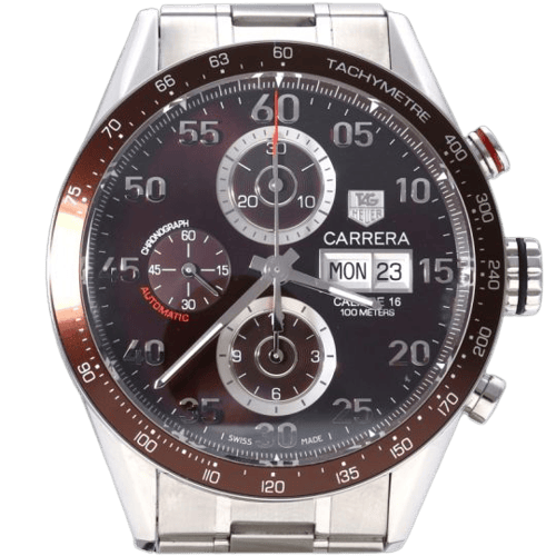 Montre TAG Heuer Carrera - Montre Calibre 16 Chronograph en acier 58 Facettes MT46531