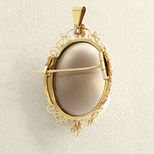 Broche Broche Camée sur Agate, Or jaune et Perle Fines 58 Facettes 65000054