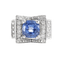 Bague 56 Bague en or blanc, saphir et diamants 58 Facettes 61100163