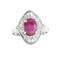 Bague 60 Bague entourage en or blanc, rubis et diamants 58 Facettes 61600016