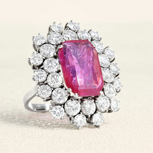 Bague 53 Bague Or blanc, Rubis de Birmanie et Diamants 58 Facettes 61100139