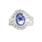 Bague 56 Bague en or blanc avec saphir de Ceylan et diamants 58 Facettes 61A00017