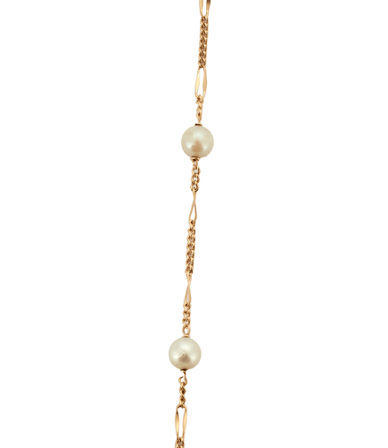 Collier Collier - Chaîne maille Figaro en or jaune perles de culture 58 Facettes BO/230031 RIV