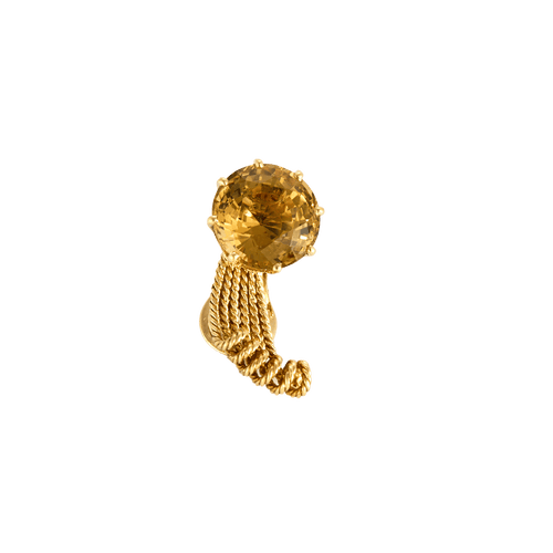 Boucles d'oreilles Boucles d’oreilles vintage en or jaune 18 carats avec citrine 58 Facettes BO/240018/