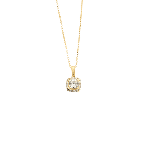 Collier pendentif en or jaune et zircons 58 Facettes BO/240019/