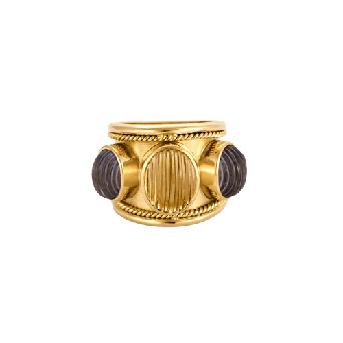 Bague 48 Bague jonc en or jaune et pierres de couleur 58 Facettes BO/240030/