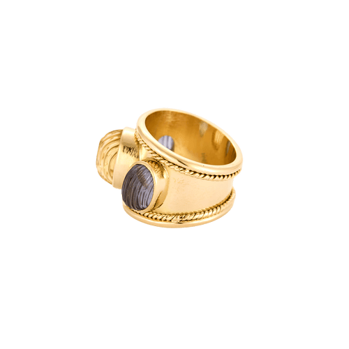 Bague 48 Bague jonc en or jaune et pierres de couleur 58 Facettes BO/240030/
