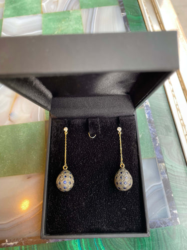Boucles d'oreilles Boucles d’oreilles gouttes en or jaune 18 carats, saphirs et diamants 58 Facettes BO161