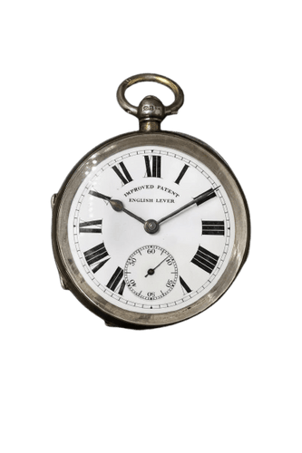 Montre English Lever - Montre de poche en argent sterling 58 Facettes