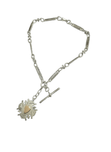 Montre Chaîne de montre en argent sterling et or, Birmingham 1893 58 Facettes