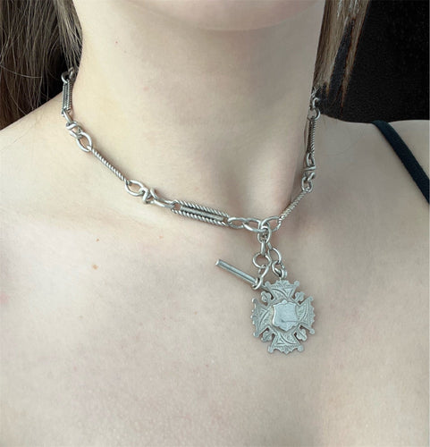 Montre Chaîne de montre en argent sterling et or, Birmingham 1893 58 Facettes