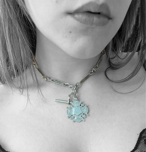 Montre Chaîne de montre en argent sterling et or, Birmingham 1893 58 Facettes