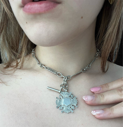 Montre Chaîne de montre en argent sterling et or, Birmingham 1893 58 Facettes