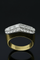 Bague Bague à pont italienne en or jaune et blanc 18 carats et diamants 58 Facettes