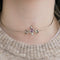 Collier Collier - Collier ras de cou en or blanc diamants et améthyste 58 Facettes BO/240046