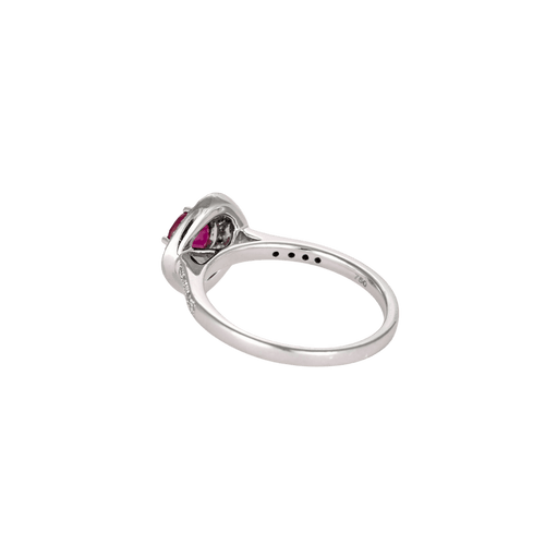Bague 54 Bague en or blanc, rubis et diamants 58 Facettes BO/240045