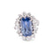 Bague Bague entourage en or et platine, saphir naturel et diamants 58 Facettes