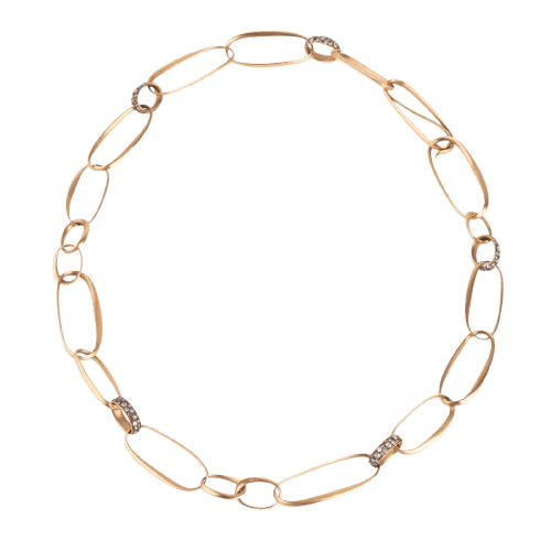 Collier Pomellato Victoria - Collier en or rose brossé et diamants cognac 58 Facettes