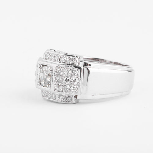 Bague Bague Art déco à gradins en platine et diamants 58 Facettes 1