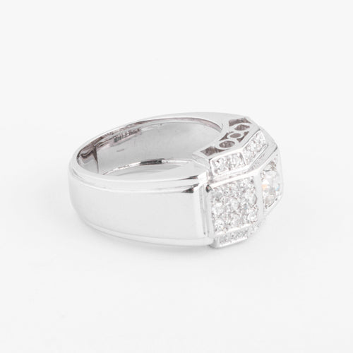 Bague Bague Art déco à gradins en platine et diamants 58 Facettes 1