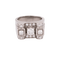 Bague 53 Tank - Bague en or gris, platine et diamants 58 Facettes