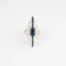 Bague 50 Bague marquise sertie en platine et or gris 18k, diamants et saphirs 58 Facettes 1