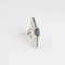 Bague 50 Bague marquise sertie en platine et or gris 18k, diamants et saphirs 58 Facettes 1