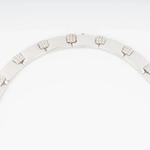 Collier Chaumet - Collier articulé en or gris 18k et diamants 58 Facettes 1