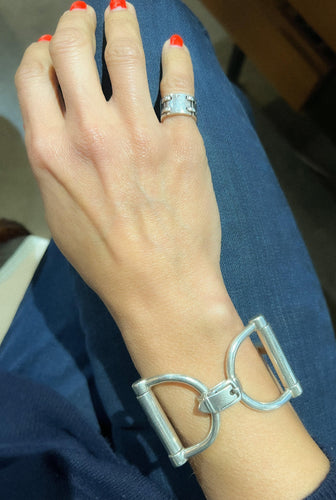 Bracelet Hermès Mors - Bracelet articulé en argent 58 Facettes 1