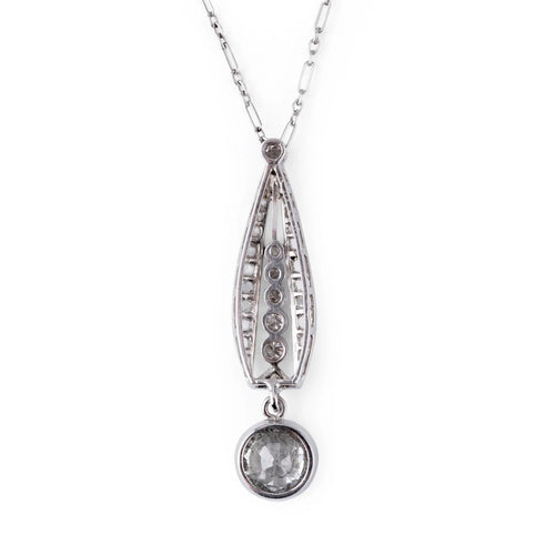 Pendentif Pendentif Art déco en platine et diamants 58 Facettes 1