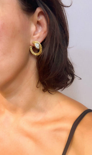 Boucles d'oreilles Boucheron Serpent Bohème - Boucles d'oreilles en or jaune et diamants 58 Facettes 1