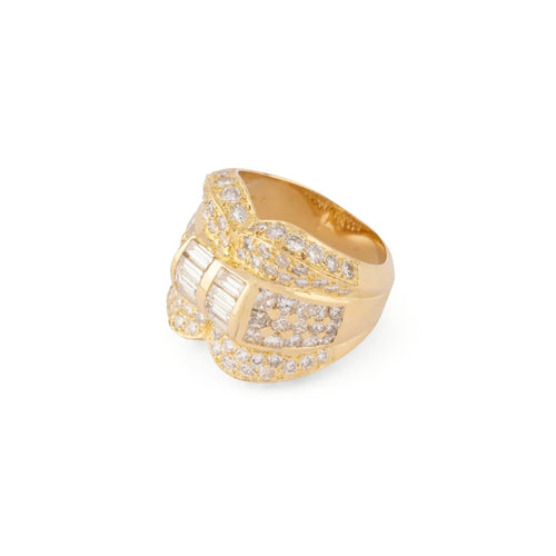 Bague 55 Bague en or jaune 18k et diamants, 3 ct 58 Facettes 1