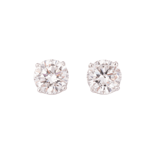Boucles d'oreilles Boucles d'oreilles puces en or gris et diamants 58 Facettes 1