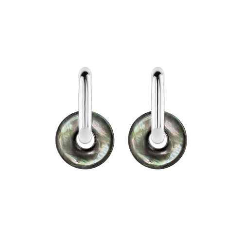 Boucles d'oreilles AITCHES - Boucles d’oreilles Jullie en argent 925 et nacre noire 58 Facettes SER1024WG