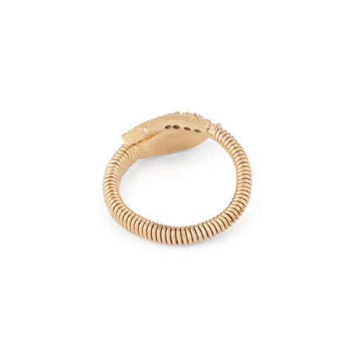 Bague 56 Bague serpent tubogas en or jaune et diamants taille ancienne 58 Facettes 1