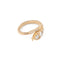 Bague 56 Bague serpent tubogas en or jaune et diamants taille ancienne 58 Facettes 1