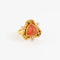 Bague 54 Bague étrusque en or jaune 18k avec opale de feu, diamants et péridot 58 Facettes 1