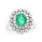 Bague Anello en or blanc émeraude de Colombie et diamants 58 Facettes 22986