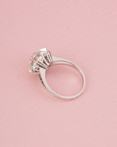 Bague 54 Bague marguerite en platine et diamants 58 Facettes 262