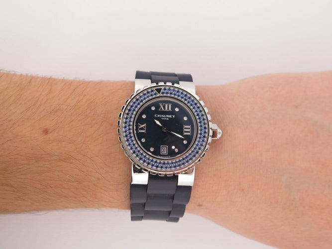 Montre Chaumet Class One - Montre 33 mm en acier, saphirs bleus 58 Facettes 274636