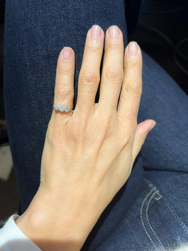 Bague 52 Bague trilogie en platine et 3 diamants taille ancienne 58 Facettes 1