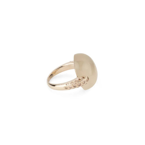 Bague 50 Pomellato - Bague Luna en or gris et calcédoine, diamants bruns 58 Facettes 1