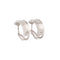 Boucles d'oreilles Créoles - Boucles d’oreilles en or gris 18k et diamants taille princesse 58 Facettes 1