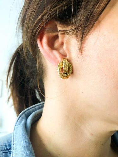 Boucles d'oreilles Hermès - Boucles d’oreilles Vendôme en or jaune 18k 58 Facettes 1