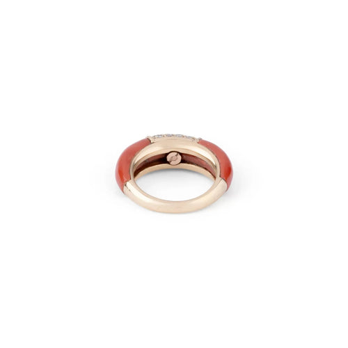 Bague 50 Van Cleef & Arpels - Bague Philippine en or jaune, corail et diamants 58 Facettes 1