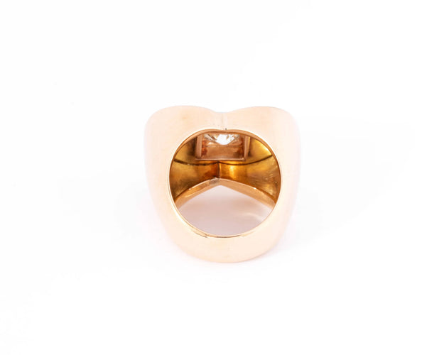 Bague 52 Bague Tank - Bague en or jaune 18k et platine et diamant 58 Facettes