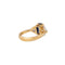 Bague 48.5 Bague saphir taille émeraude en or jaune et diamants triangle 58 Facettes 1