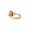 Bague 48.5 Bague saphir taille émeraude en or jaune et diamants triangle 58 Facettes 1