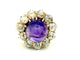 Bague 52 Bague marguerite 19e siècle en or rose 18K, améthyste et diamants 58 Facettes VINTAGE BG