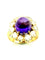 Bague 52 Bague marguerite 19e siècle en or rose 18K, améthyste et diamants 58 Facettes VINTAGE BG
